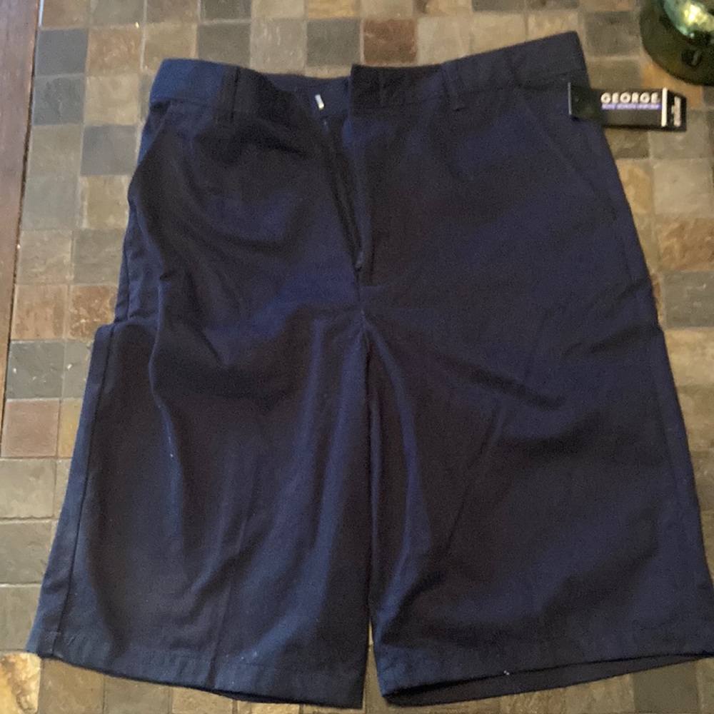 New size 22 boys navy uniform shorts